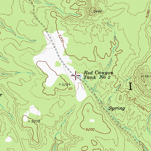 Topographic Map of Red Canyon Tank Number Two, AZ