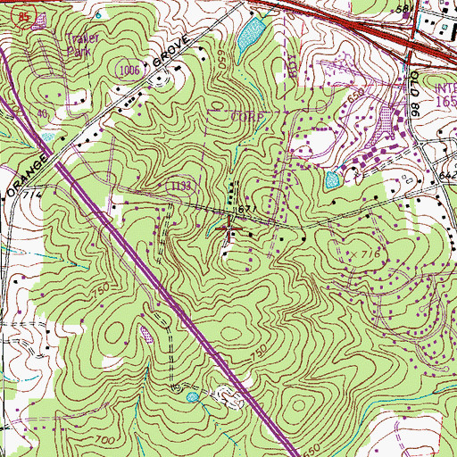Topographic Map of Sunshine Acres, NC