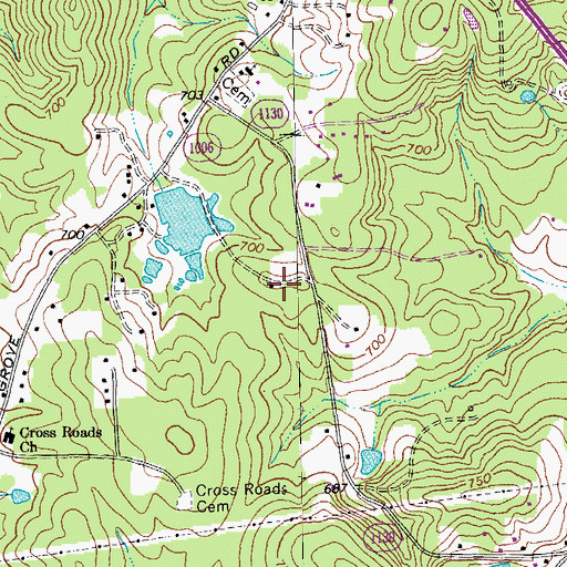 Topographic Map of Garland Acres, NC