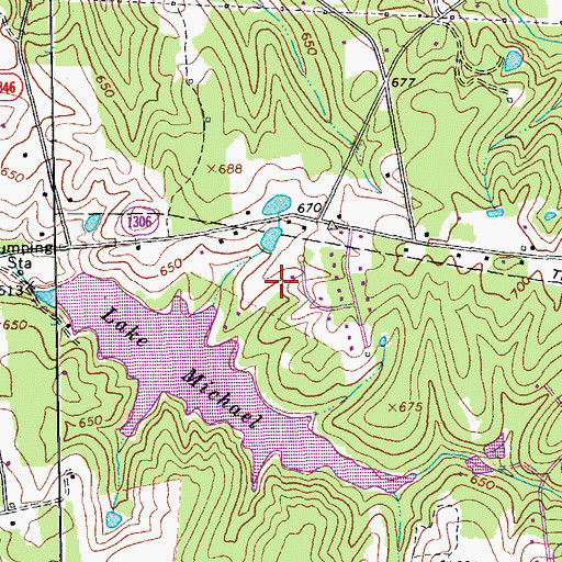 Topographic Map of Sunset Ridge, NC