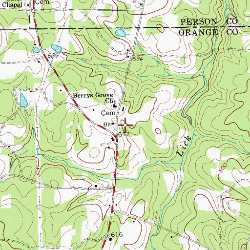 Topographic Map of Berryland, NC