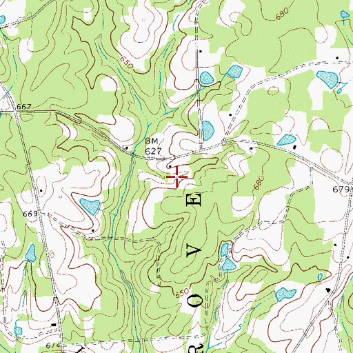 Topographic Map of Kindful Acres, NC