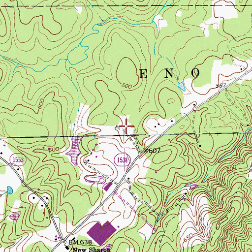 Topographic Map of Cascades, NC