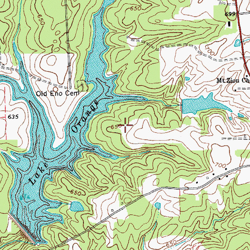 Topographic Map of Just-A-Mere Landing, NC