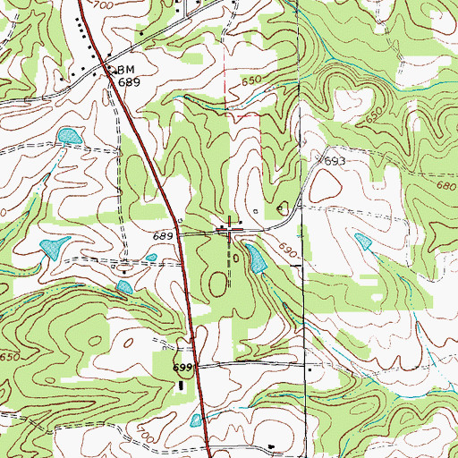 Topographic Map of Deer Run, NC