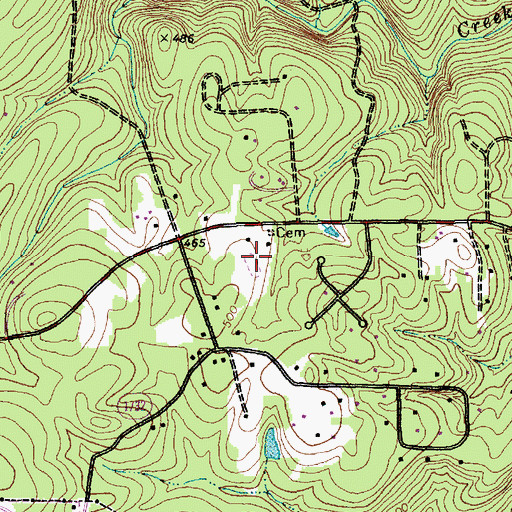 Topographic Map of Birchwood Lake Estates, NC