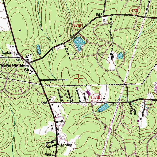 Topographic Map of Kensington Trace, NC