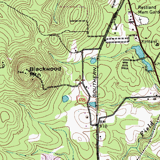 Topographic Map of Manor Hill, NC
