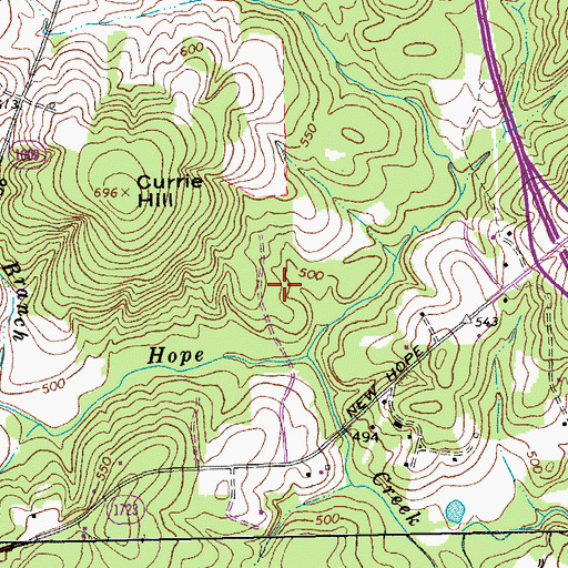 Topographic Map of Walnut Cove, NC