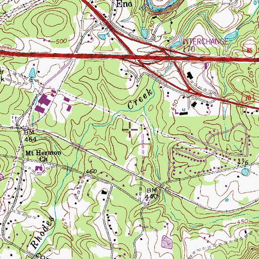 Topographic Map of Greenbriar, NC