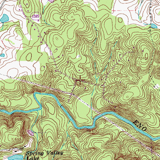 Topographic Map of Bluffs of Eno, NC