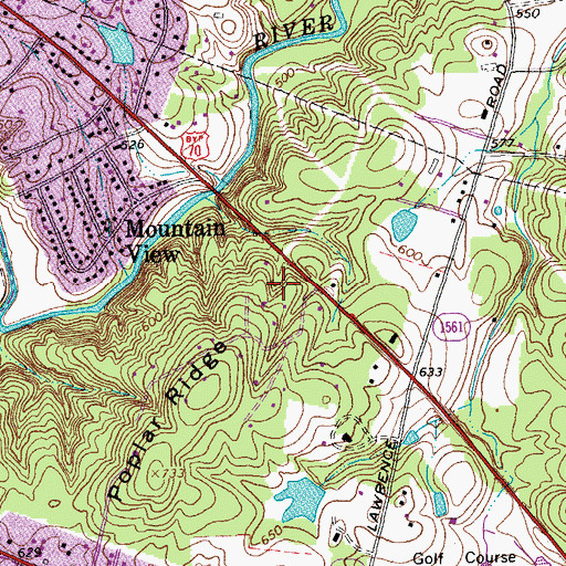 Topographic Map of Poplar Ridge, NC