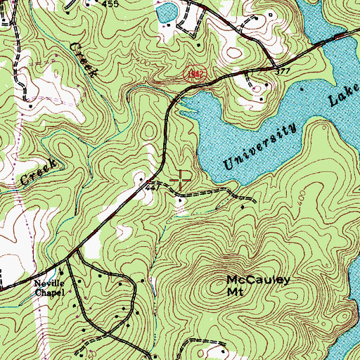 Topographic Map of Lakewoods, NC