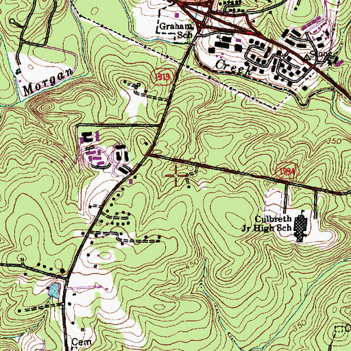 Topographic Map of Southbridge, NC