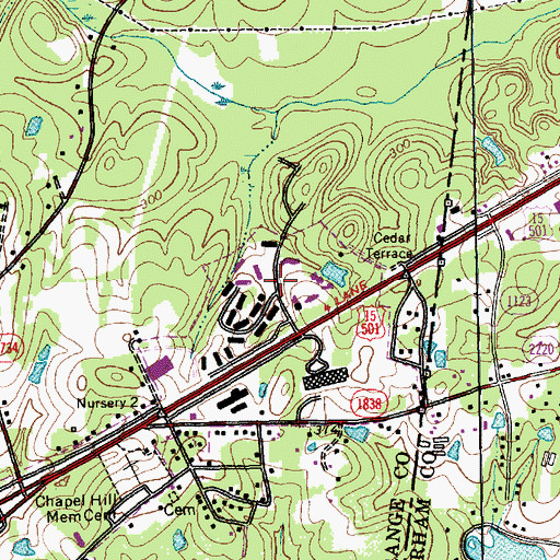 Topographic Map of Colony Woods, NC