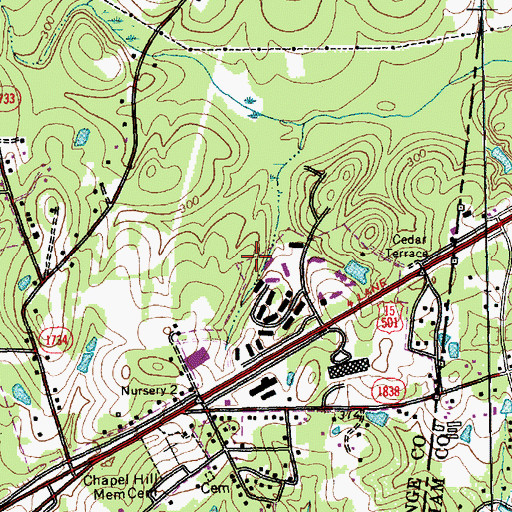 Topographic Map of Eastowne, NC