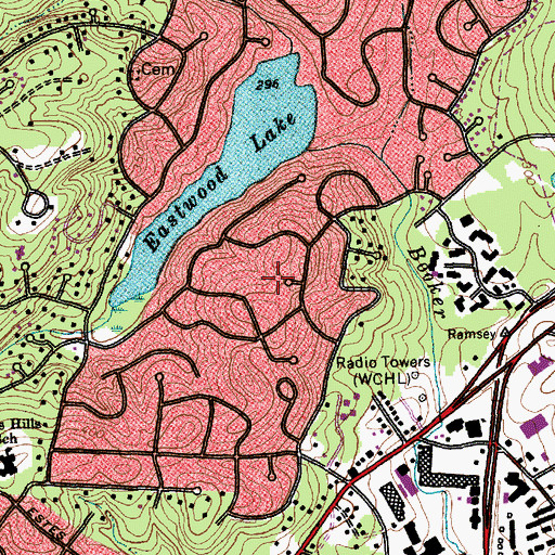 Topographic Map of Clark Hills, NC