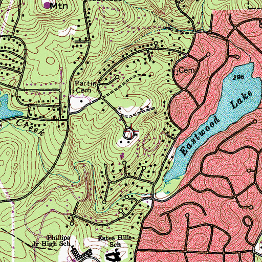 Topographic Map of Pine Knob, NC