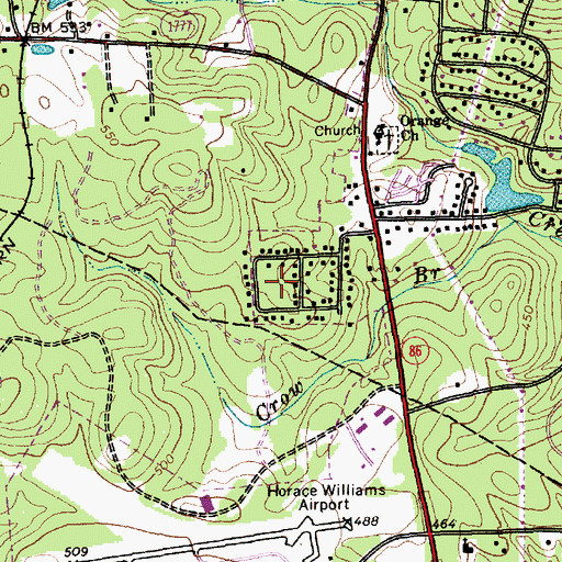Topographic Map of Glen Heights, NC