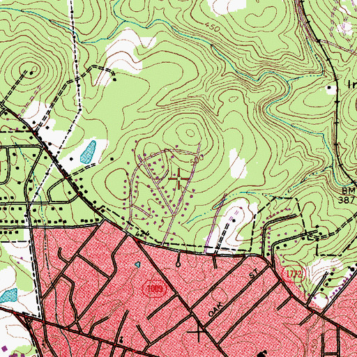 Topographic Map of Spring Valley, NC