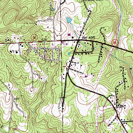Topographic Map of Rangewood, NC