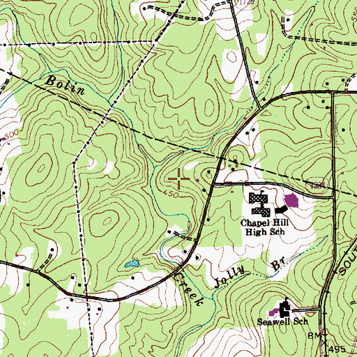 Topographic Map of The Highlands, NC
