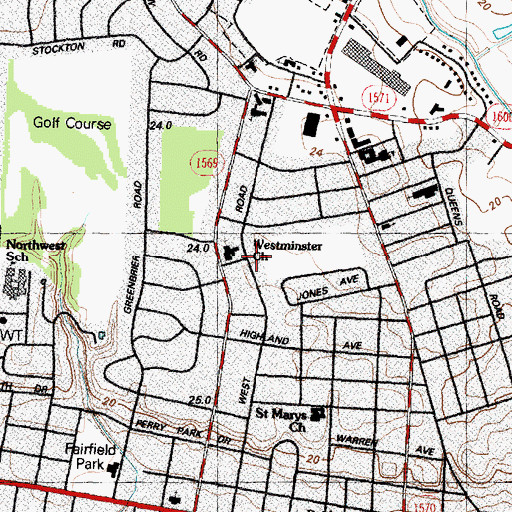 Topographic Map of Perry Park, NC