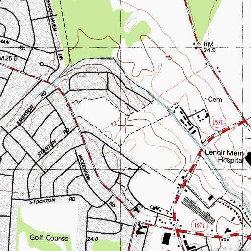 Topographic Map of Bill Fay Memorial Park, NC