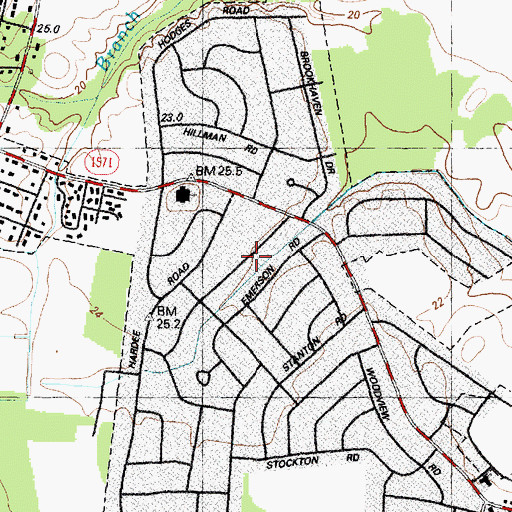 Topographic Map of Sherwood Forest, NC