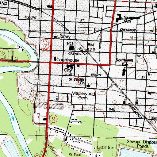 Topographic Map of George Washington Carver, NC