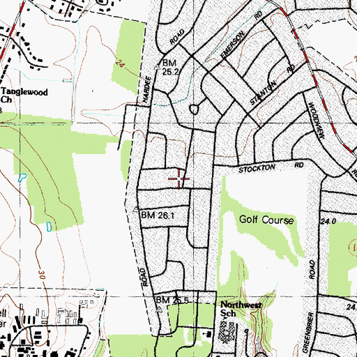 Topographic Map of Edgefield Forest, NC