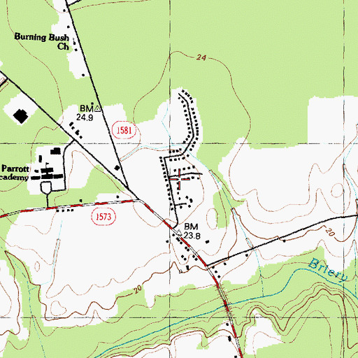 Topographic Map of Old Farm, NC