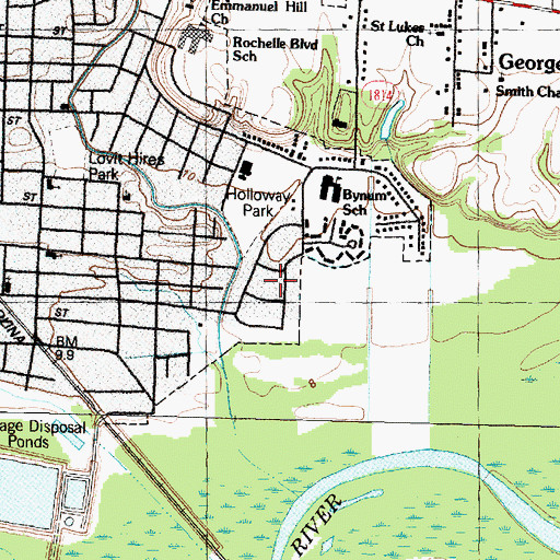 Topographic Map of Bynum Park, NC