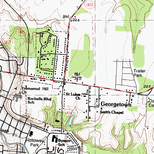 Topographic Map of Kingwood Forest, NC