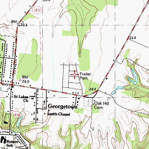 Topographic Map of Tarheel Courts, NC
