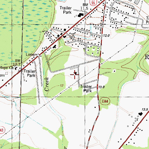 Topographic Map of Lenoir County Fairgrounds, NC