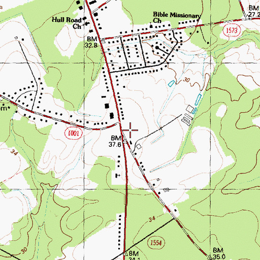 Topographic Map of North Lenoir Fire District, NC