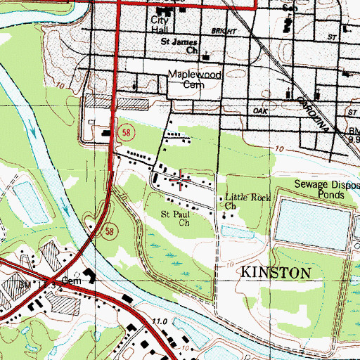 Topographic Map of Booker T Washington, NC
