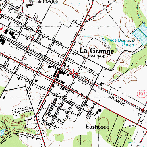 Topographic Map of La Grange Town Hall, NC