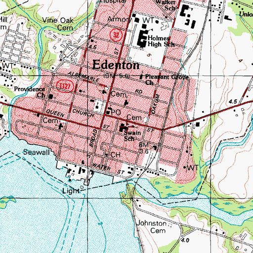 Topographic Map of Swain School, NC