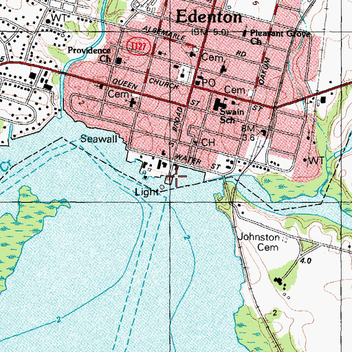 Topographic Map of Mackey Ferry (historical), NC