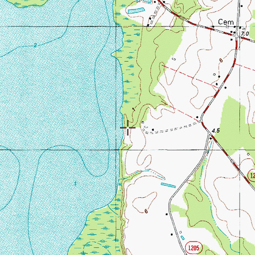 Topographic Map of Chambers Landing, NC