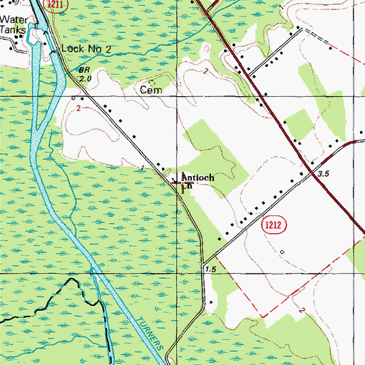 Topographic Map of Antioch Church, NC