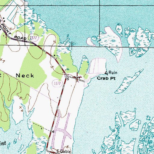 Topographic Map of The Haystacks, NC
