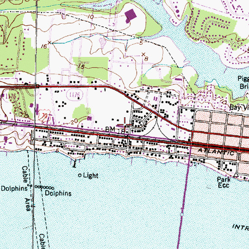 Topographic Map of Morehead Plaza Center, NC