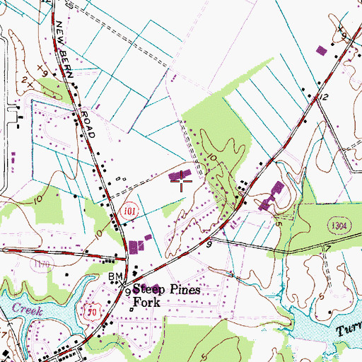 Topographic Map of Beaufort Middle School, NC