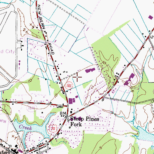 Topographic Map of Beaufort Elementary School, NC
