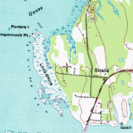 Topographic Map of Straits Haven, NC