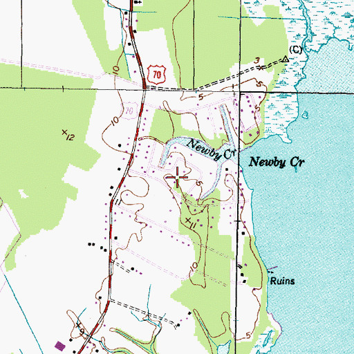 Topographic Map of Shell Landing, NC