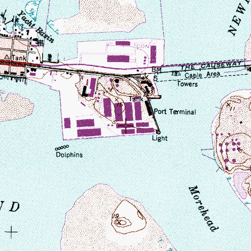 Topographic Map of N C State Port Authority, NC